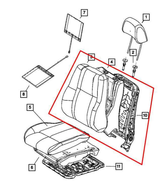 2011-21 Jeep Grand Cherokee Front RH Side Seat Back Upper Cushion 68086404AB OEM - Alshned Auto Parts