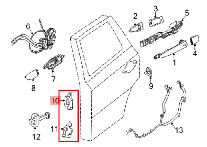 2014-20 Nissan Pathfinder SV Rear RH Door Hinge Upper and Lower Pair 82400-9AM0A - Alshned Auto Parts