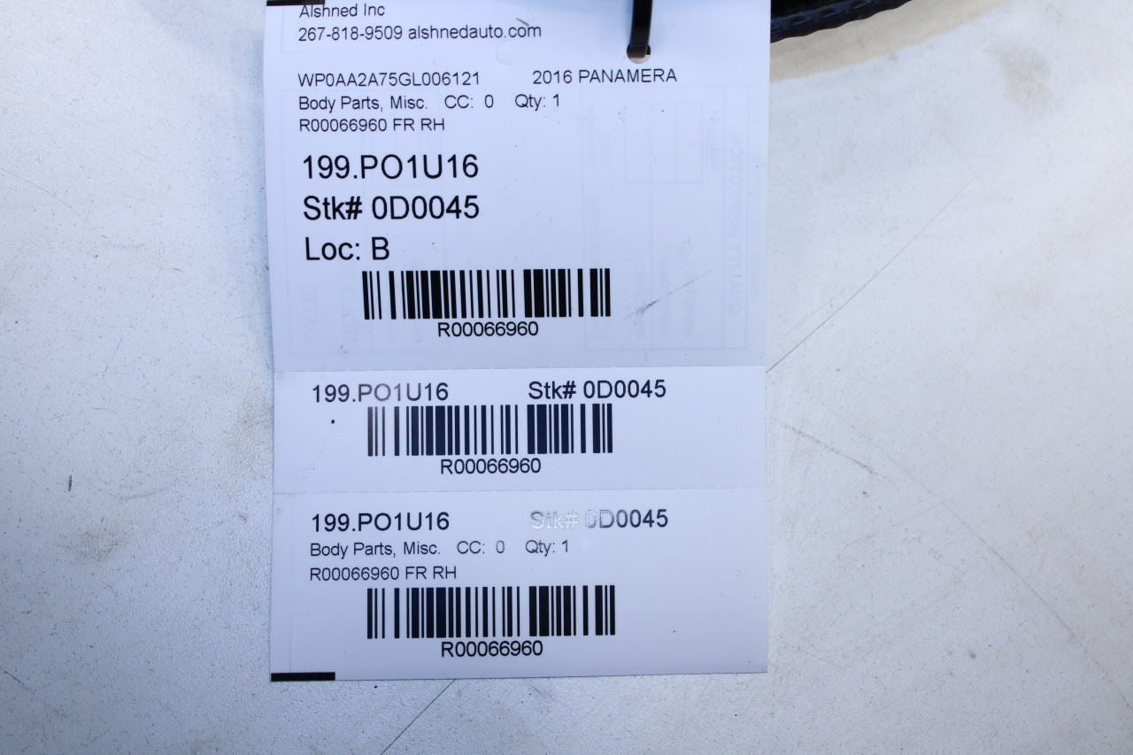2010-16 Porsche Panamera 4 Front Right Door Weatherstrip On Body 970-537-276-01 - Alshned Auto Parts