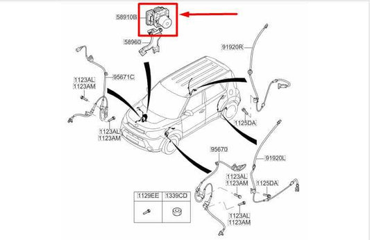2017-2019 Kia Soul ABS Anti Lock Brake Pump Control Module 61589-45200 OEM - Alshned Auto Parts