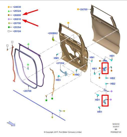 2018-24 Ford Expedition Rear Left Door Hinge Upper and Lower FL3Z-1626801-A OEM - Alshned Auto Parts