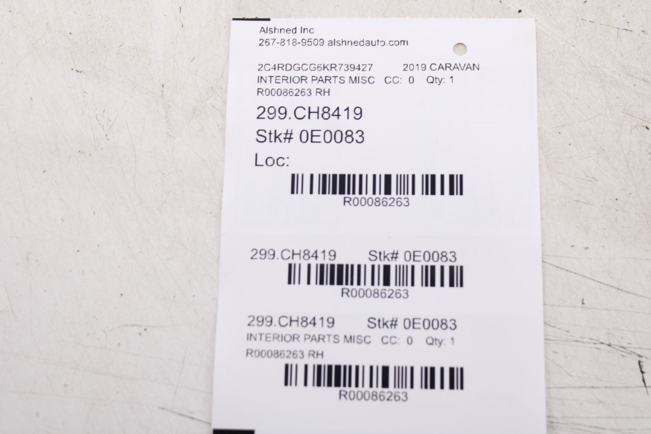 2013-2020 Dodge Grand Caravan SXT 2nd Row Right Load Floor Door Panel 5XQ69DX9AC10