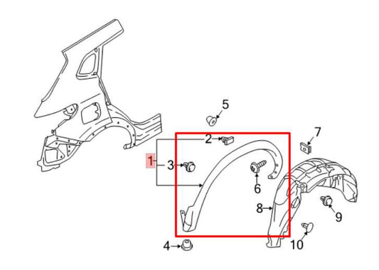 2017-22 Nissan Rogue Sport SL 2.0L Rear Driver Left Side Fender Wheel Arch Flare - Alshned Auto Parts