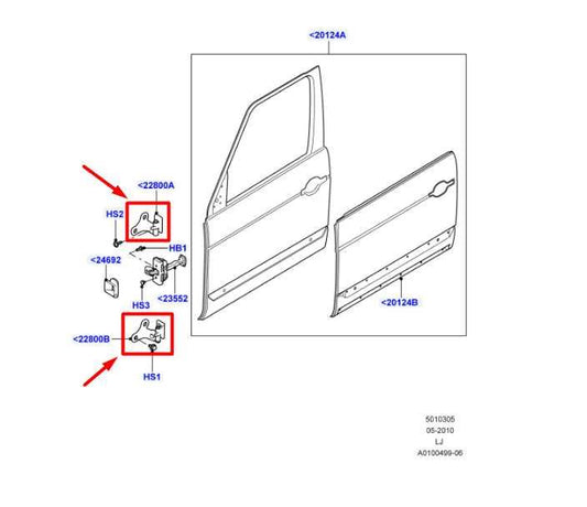 03-12 Land Rover Range Rover Front Left Door Hinge Upper and Lower BDB760030 OEM - Alshned Auto Parts