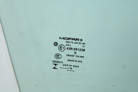 14-2023 Jeep Cherokee 75th Anniversary Front Right Door Window Glass 68104584AC - Alshned Auto Parts