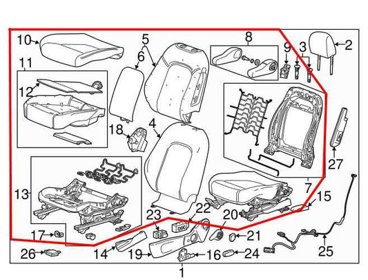 2017-2020 Buick Encore Front Left Side Seat Full Complete Leather 42421621 OEM - Alshned Auto Parts