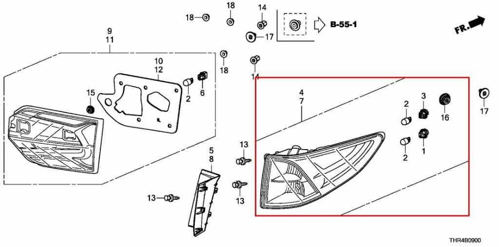 18-24 Honda Odyssey Touring Rear Left Driver Side Tail Light Lamp 33550-THR-A011