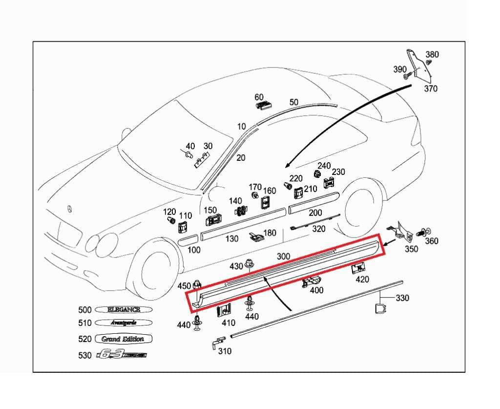 2006-2009 Mercedes-Benz CLK350 Right Side Rocker Skirt Panel Molding 20969804541