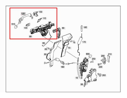 10-16 Mercedes-Benz E350 Luxury AWD Front Driver Left Side Door Exterior Handle - Alshned Auto Parts
