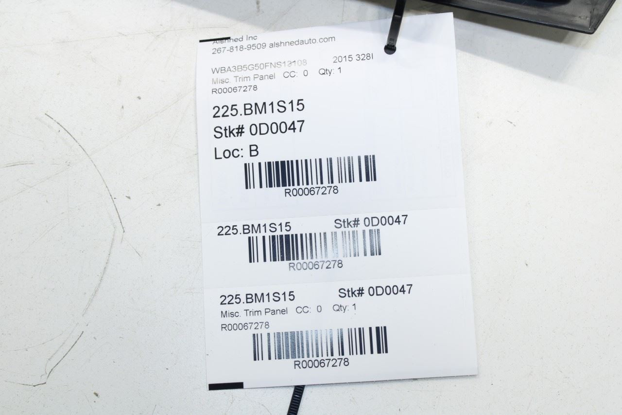 13-16 BMW 328I xDrive SULEV Front LH Door B-Pillar Applique Molding 51337263383 - Alshned Auto Parts