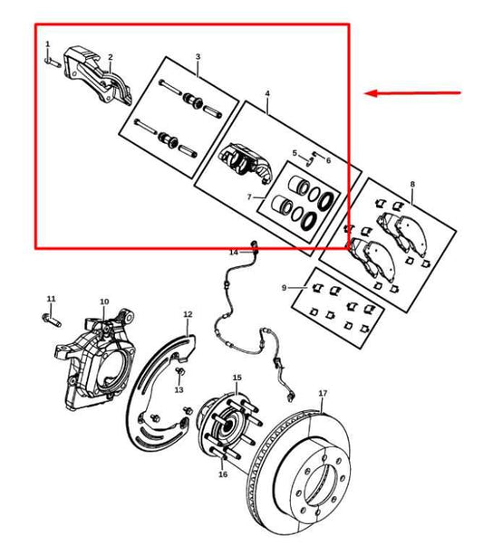 2019-2024 Ram 2500 3500 Front Right Passenger Side Brake Disc Caliper 68317680AG - Alshned Auto Parts