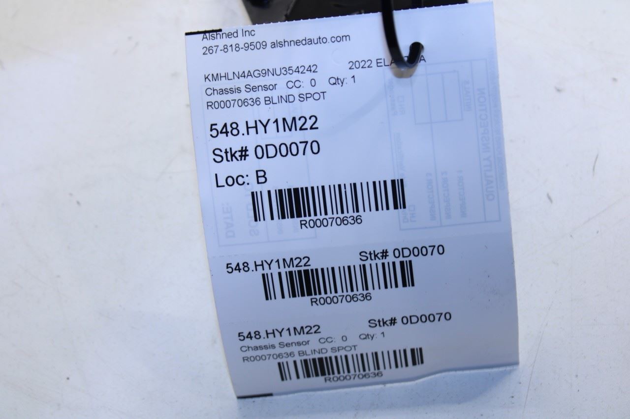 2021-2023 Hyundai Elantra SEL RR Right Blind Spot Detection Radar Sensor Module - Alshned Auto Parts