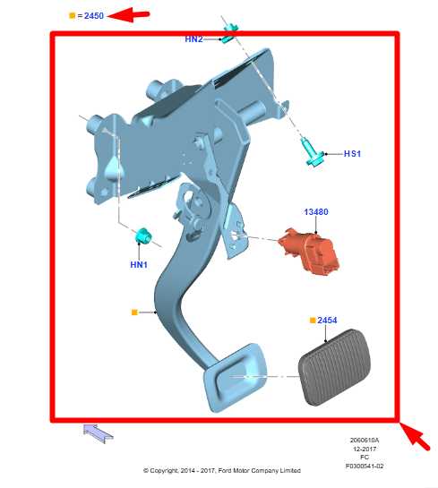 15-20 Ford F150 XL 2.7L Brake Pedal Assy w/ Stop Light Switch HL34-2D094-AA OEM - Alshned Auto Parts