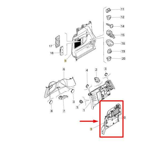 2015-2020 Jeep Renegade Rear Right Trunk Quarter Cover Trim Panel 6GB30LXHAA OEM - Alshned Auto Parts