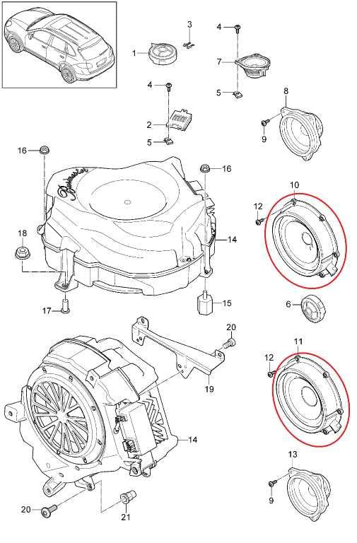 2011-18 Porsche Cayenne S Front and Rear RH and LH Door Bose Speaker 7PP035454P1