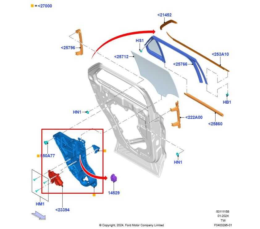 20-26 Ford Explorer Interceptor RR LH Door Window Regulator w/ Carrier and Motor - Alshned Auto Parts