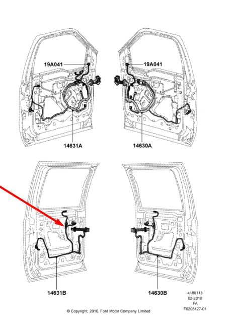 13-16 Ford F-250 Crew Cab Lariat Rear Left Side Door Wire Harness DC3T-14633-BCC - Alshned Auto Parts