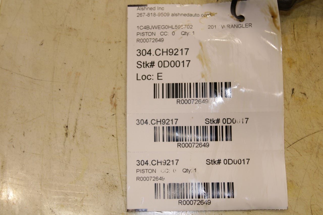 12-17 Jeep Wrangler Sahara 3.6L Engine Piston Left 2 w/ Connecting Rod 5184347AG - Alshned Auto Parts