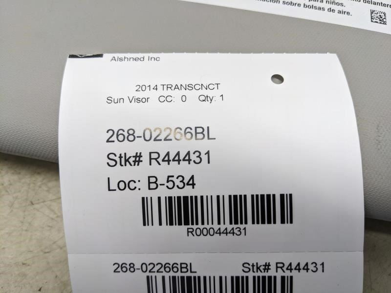 2014-2023 Ford Transit Connect Left Sun Visor w/o Mirror DT1Z-6104105-NA OEM