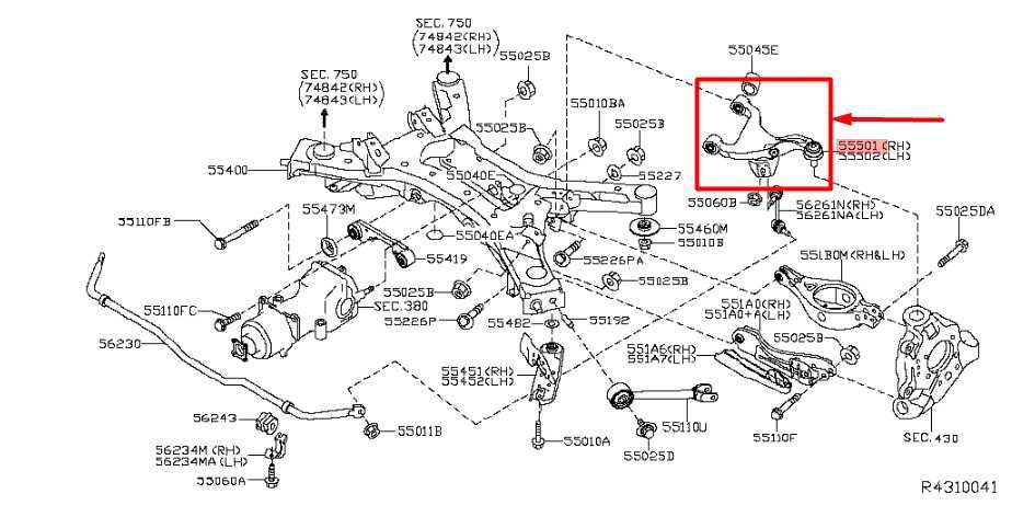 2013-2020 Nissan Pathfinder Rear Right Side Upper Control Arm 55501-3JA0B OEM - Alshned Auto Parts