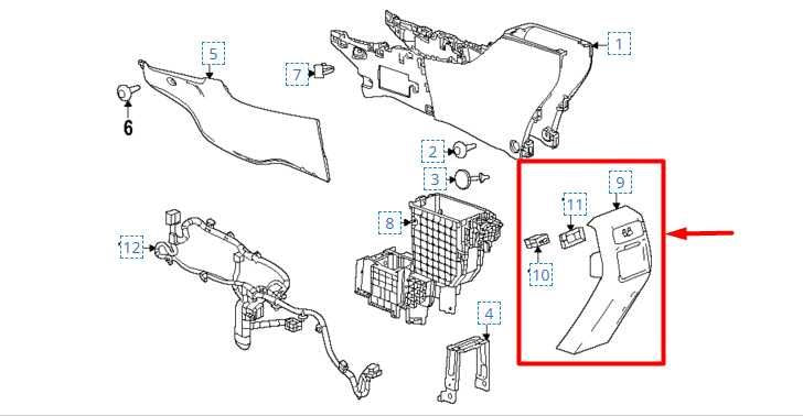 24-25 Chevrolet Trax Center Console Rear Trim Panel w/ USB and Antenna 42848066 - Alshned Auto Parts