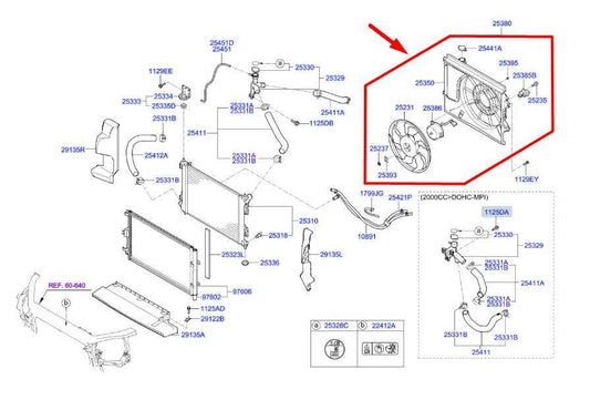 2012-2013 Kia Soul+ 2.0L Radiator Cooling Fan Motor Assembly 253802K600 OEM - Alshned Auto Parts