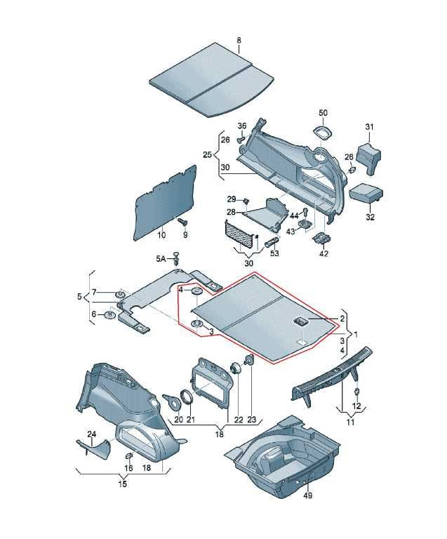 12-18 Audi A7 Premium Rear Trunk Floor Cargo Cover Panel Hard Mat 4G8863463BQA51