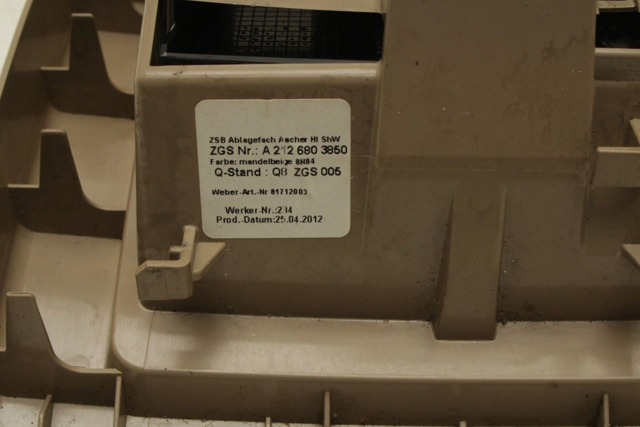 10-16 Mercedes-Benz E350 Sport RR Center Console Ashtray Storage w/ Power Outlet - Alshned Auto Parts