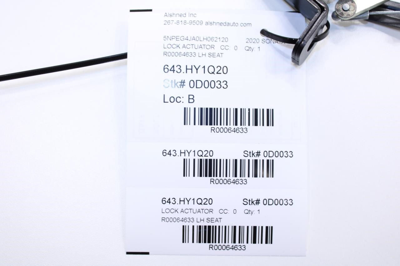2020-2022 Hyundai Sonata SE Rear Left Side 2nd Row Seat Latch Lock 89T50-L1000 - Alshned Auto Parts