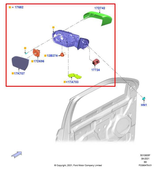 22-24 Ford Expedition MAX XLT 3.5L 4WD Driver Left Side Rear View Mirror *ReaD* - Alshned Auto Parts