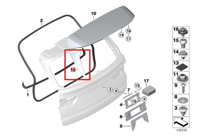 14-18 BMW X5 xDrive35i Rear Liftgate Right Side Spoiler Upper Wing Molding Trim - Alshned Auto Parts