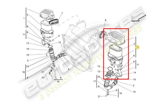 2017 Maserati Ghibli 3.0L Engine Driver Left Side Air Intake Cleaner Filter Box - Alshned Auto Parts
