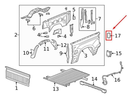 2019-2023 Chevrolet Silverado 1500 Truck Bed Cargo Area Light Lamp 84396982 OEM - Alshned Auto Parts