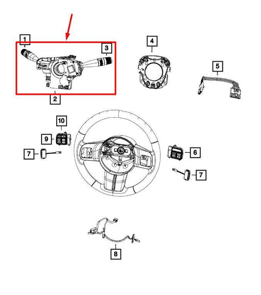 07-17 Jeep Patriot Sport SE Steering Column Turn Signal Wiper Switch 56046535AS - Alshned Auto Parts