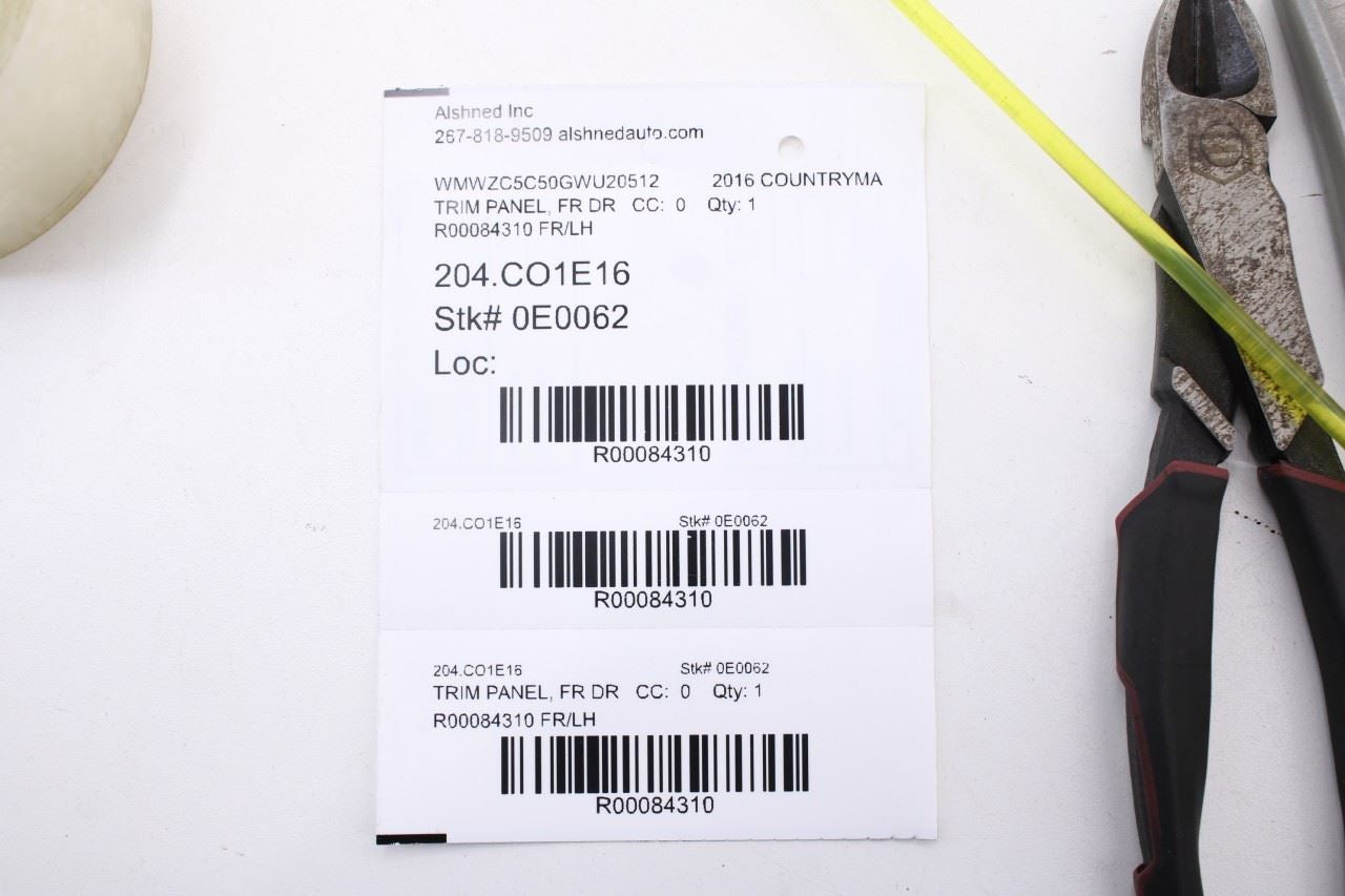2012-16 Mini Countryman Cooper S Front Left Side Door Trim Panel 51419810021 OEM20