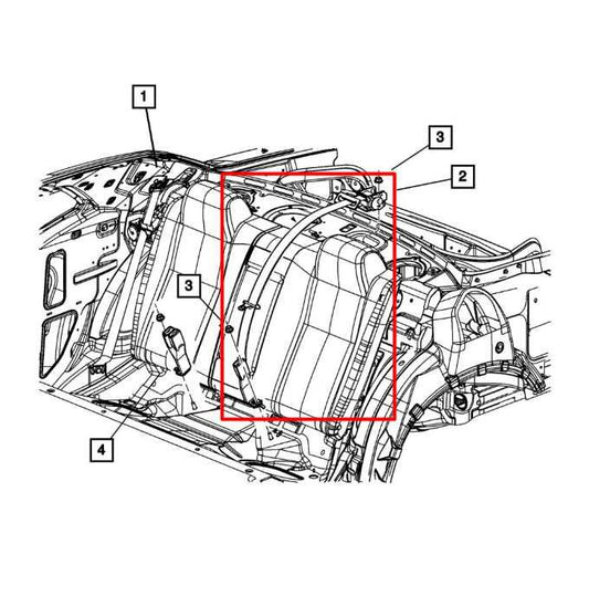 2014 Dodge Challenger SXT Rear Center 2nd Row Seat Belt Retractor w/ Belt Buckle - Alshned Auto Parts