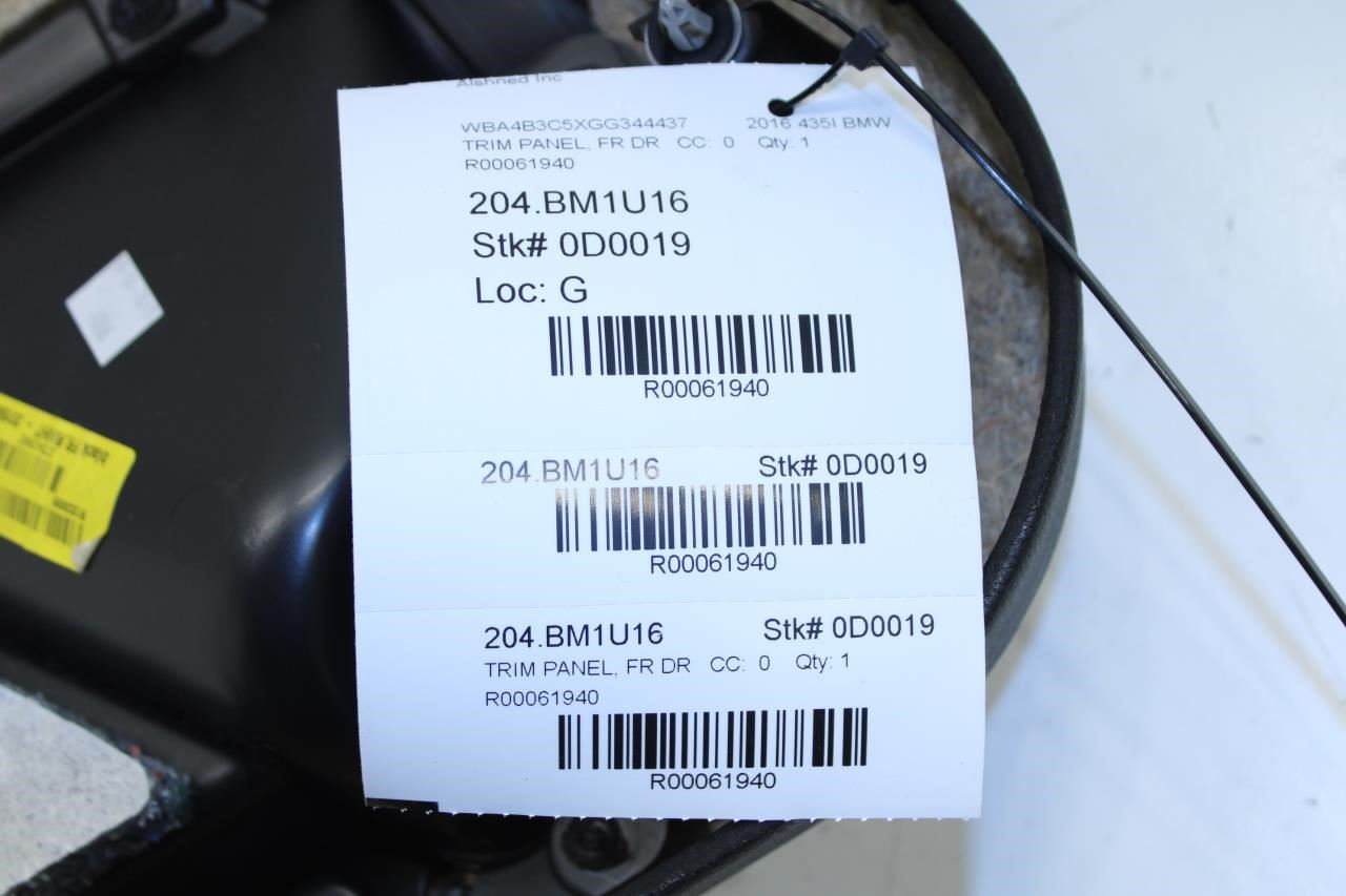 2015-2016 BMW 435i Gran Coupe xDrive Front Right Door Trim Panel 51-41-7-347-104 - Alshned Auto Parts