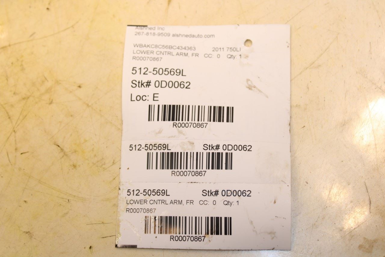 10-15 BMW 750Li xDrive AWD Front Left Side Suspension Lower Control Arm Set of 2 - Alshned Auto Parts