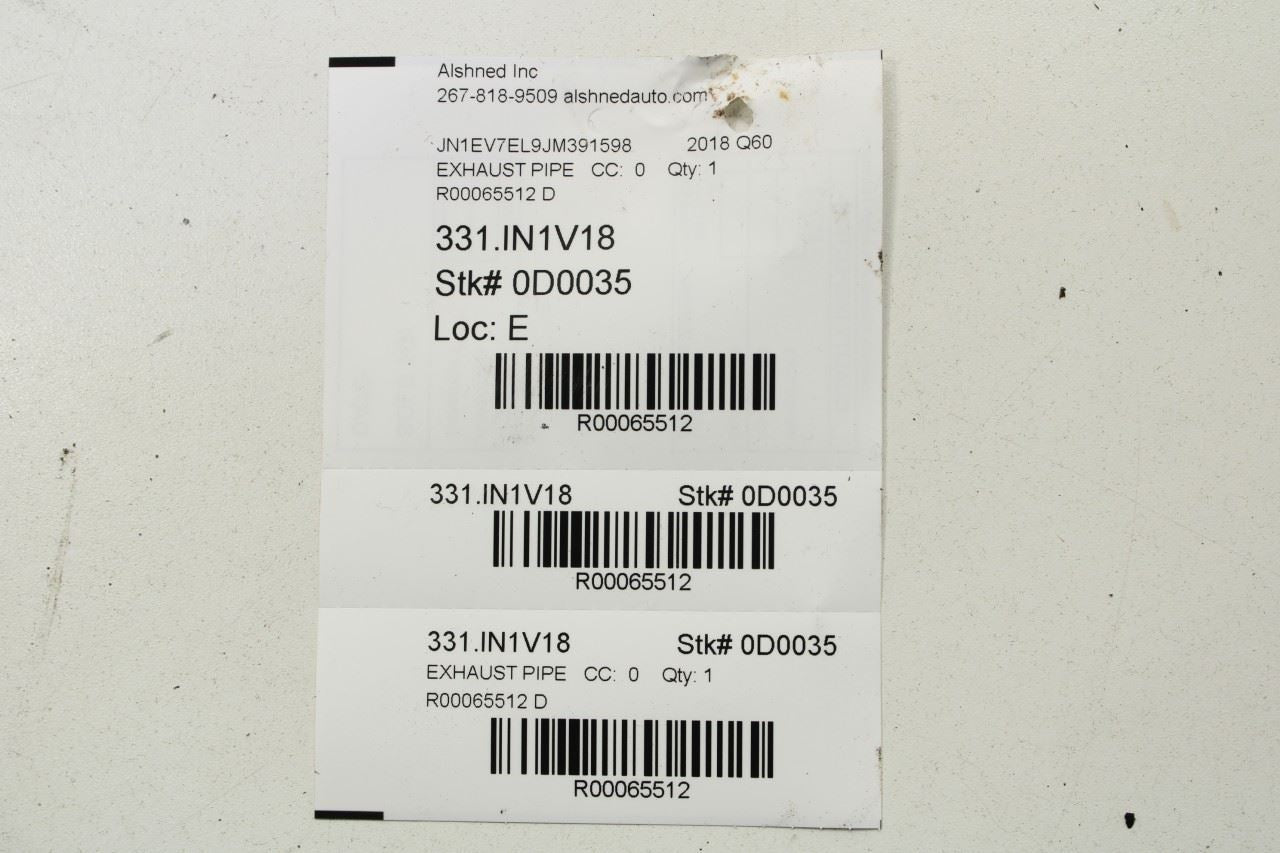 2017-19 Infiniti Q60 Luxe 3.0L AWD LH and RH Exhaust Pipe B0802-5CB0B OEM *ReaD* - Alshned Auto Parts