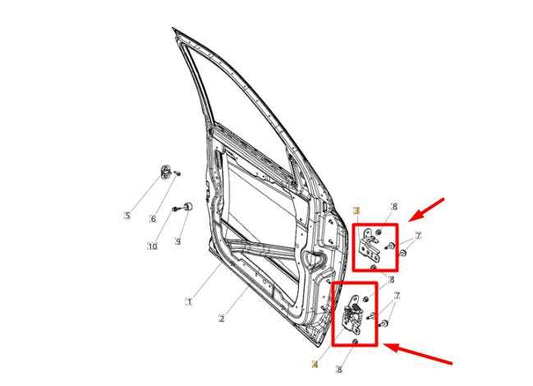 2011-2018 Ram 1500 FR LH Door Hinge Lower & Upper 68058519AB 68058515AA OEM - Alshned Auto Parts