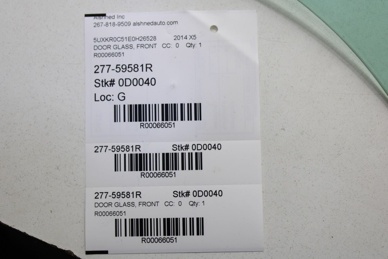 2014-2018 BMW X5 xDrive35i Front Right Door Window Glass 51-33-7-470-632 OEM - Alshned Auto Parts
