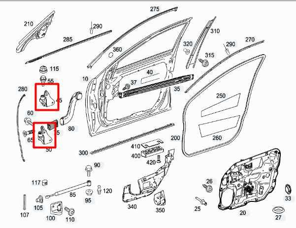 07-11 Mercedes-Benz S550 Front RH Door Hinge Upper and Lower Pair 221-720-10-37 - Alshned Auto Parts