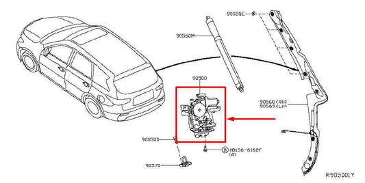 2014-20 Infiniti QX60 RR Trunk Lid Liftgate Lock Latch Actuator 90500-9NT0A OEM - Alshned Auto Parts