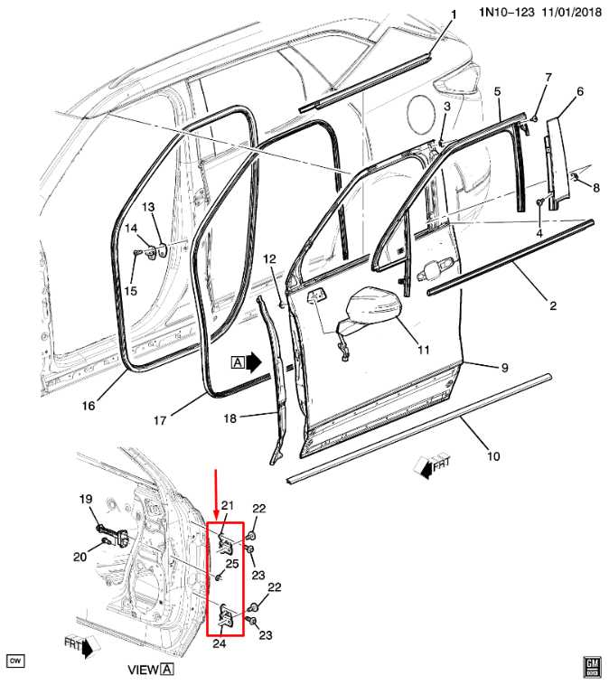 2019-24 Chevrolet Blazer 2LT Front Left Door Hinge Upper and Lower Pair 13583618 - Alshned Auto Parts