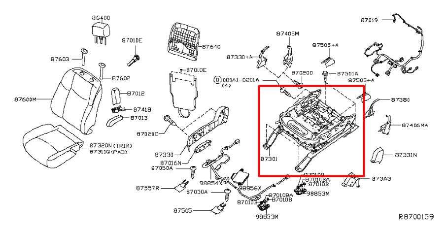 2015-24 Nissan Murano Platinum Front Right Side Seat Lower Track Frame w/ Motor - Alshned Auto Parts