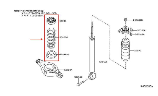 2016-20 Infiniti QX60 Rear Right Passenger and Left Driver Side Coil Spring Pair - Alshned Auto Parts