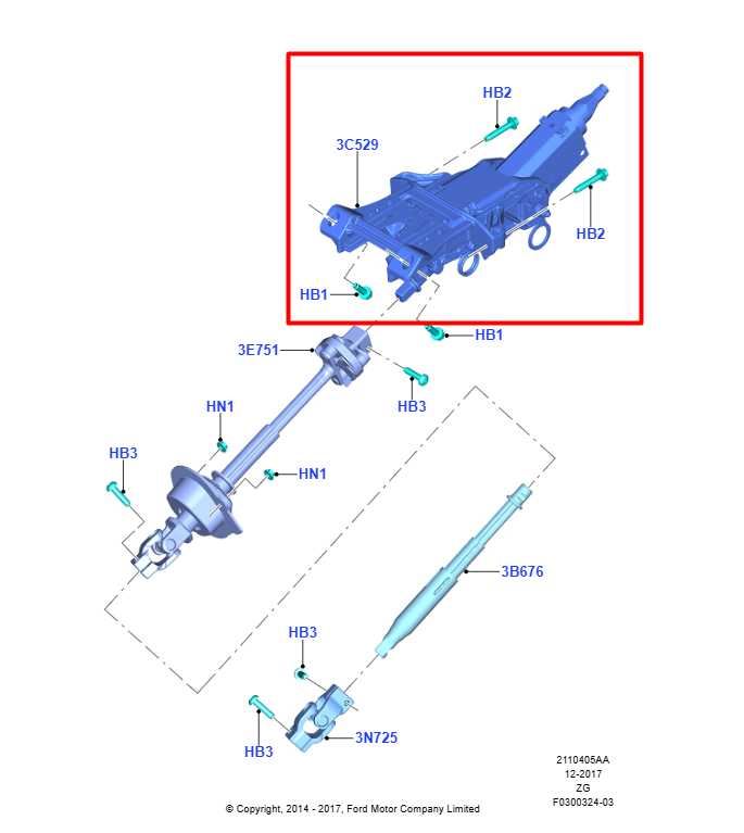 2015-2023 Ford Mustang GT 5.0L RWD Steering Column Assembly GR3C-3C529-AH OEM - Alshned Auto Parts