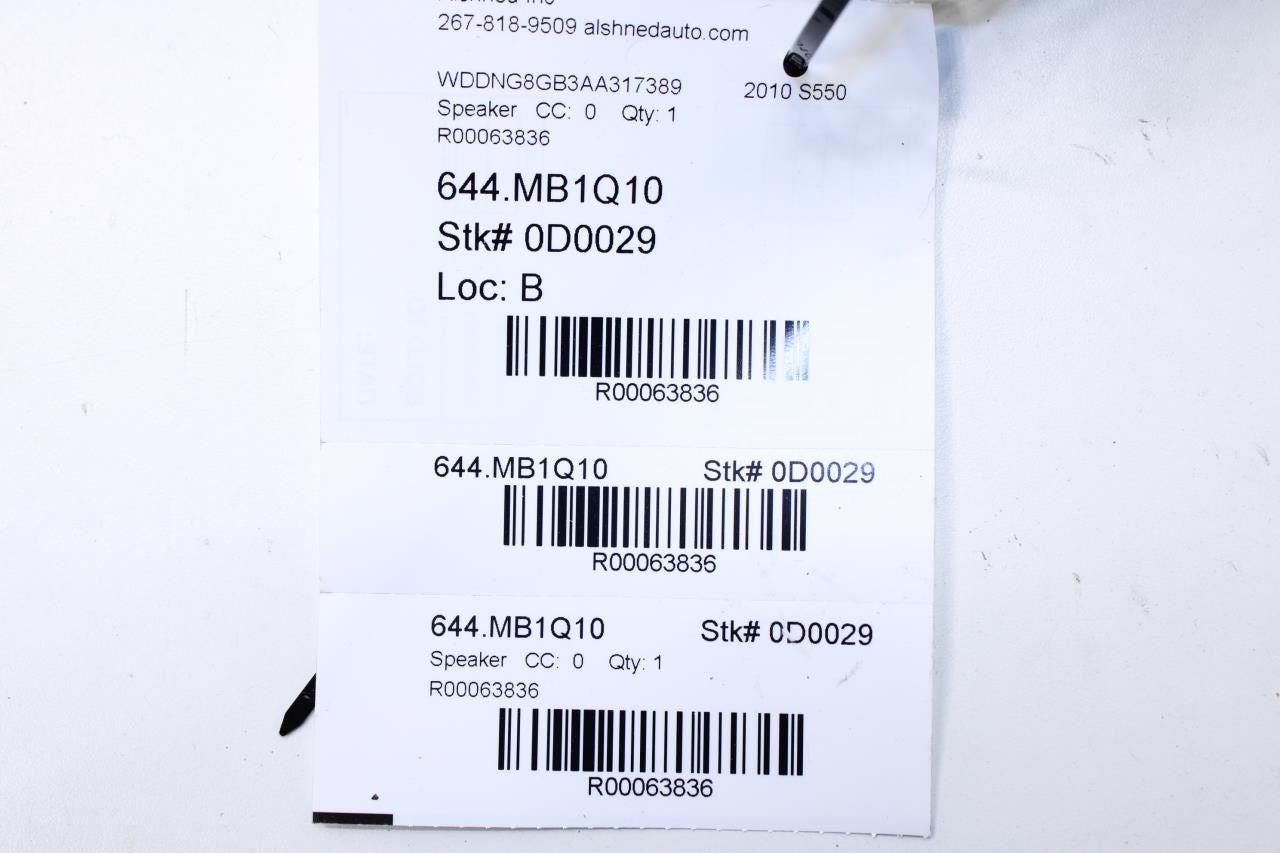 2010-2013 Mercedes-Benz S550 Logic 7 Rear Left Door Lower Speaker 221-820-80-02 - Alshned Auto Parts
