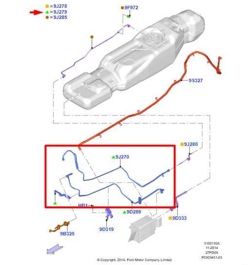 15-20 Ford F150 Super Cab Lariat 2.7L Fuel Line Hose Tube Pipe FL34-9J279-DJ OEM - Alshned Auto Parts