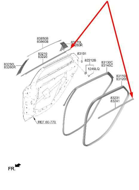 2021-2026 Hyundai Elantra SE Rear Left Door Belt Outer and Inner Weatherstrip1